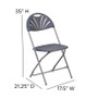 Advantage Gray Fan Back Plastic Folding Chair [LE-L-4-CH-GG]