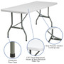 Advantage 6 ft. (30x72) Rectangular White Plastic Folding Table [RB-3072-GG]