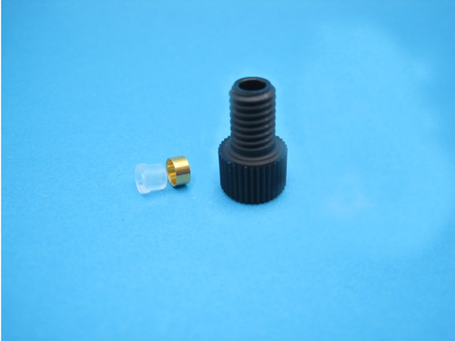 PEEK Fingertight M6 threaded flat bottom Fitting with PCTFE ferrule for  1/8" Tube, Pack 4