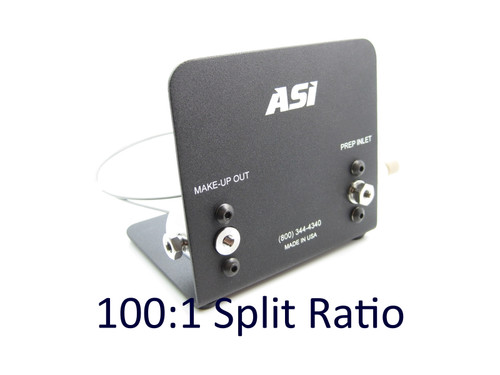 100:1 Split Ratio, Fixed Makeup-Flow Splitter, Prep Inlet Flow: 1 - 5 mL/min.