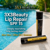 TWO FOR  $15.00 - 3X3Beauty SPF 15 LIP REPAIR with Olive Oil, Aloe & much more! (Unscented)