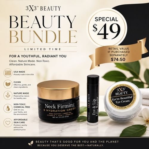 FLASH SALE! 3X3BEAUTY BEST BUNDLE OFFER IS BACK TODAY!   Value $74.50 for just $49