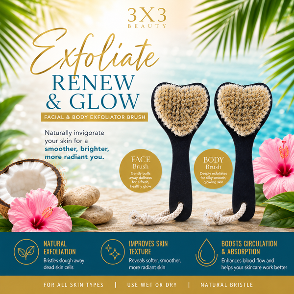 TWO Exfoliator Dry Brushes - One for Face, One for Body