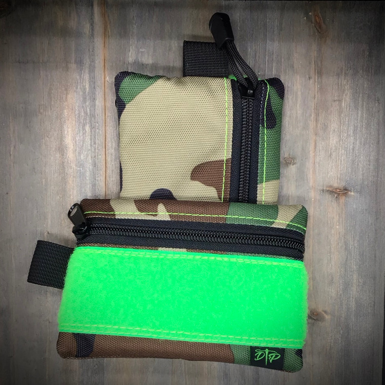 XL Flippin EDC Wallet - Woodland and Neon Green
