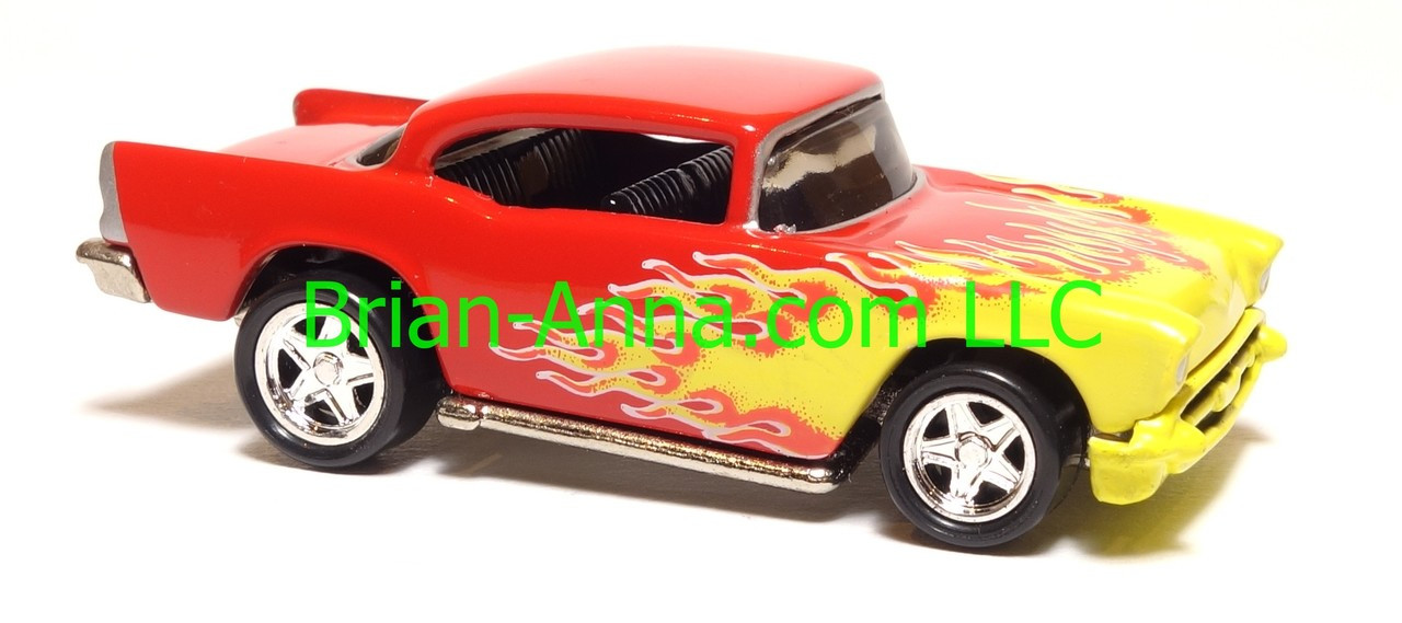 Hot Wheels '57 Chevy, Red, Chrome Pc5 wheels, China base, loose (hwl-1368)