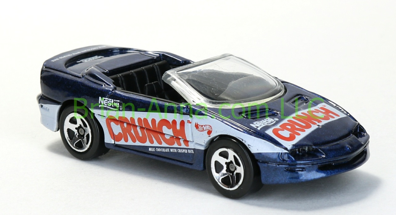 Hot Wheels '95 Camaro Convertible, Nestle Crunch artwork, sp5 wheels,  Malaysia base, loose (3103)