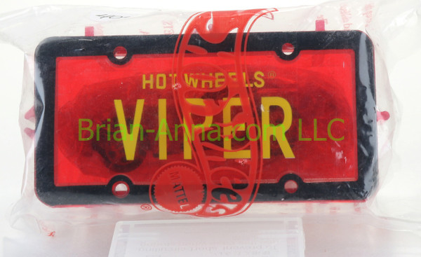 Hot Wheels Avon promo Park n Plate, 1993 Dodge Viper RT in Red, in baggie  (4042)