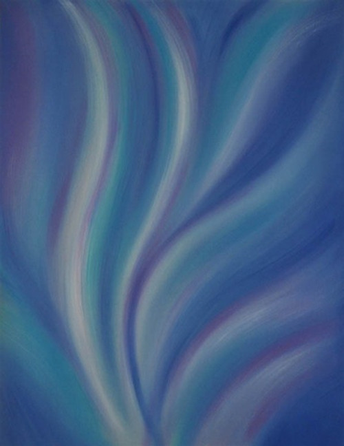 Blue and Purple Swirls A0034 Abstract Hand Painted Muslin
