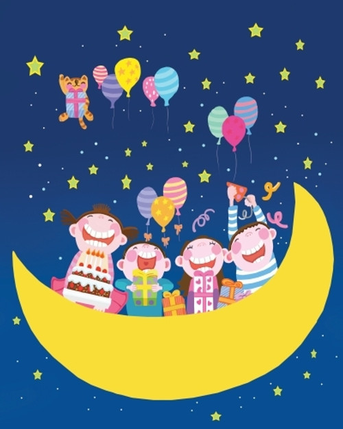 Balloons Children Moon Stars Scenic Backdrop