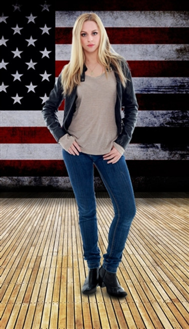 American Flag Wood Floor Backdrop