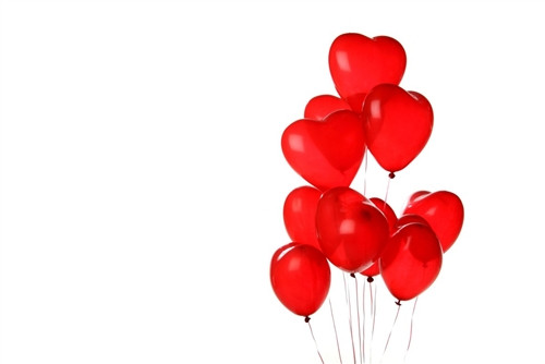 Red Heart Balloons Valentine Backdrop