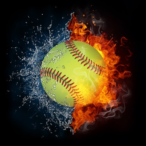 Baseball on Fire Sports Backdrop