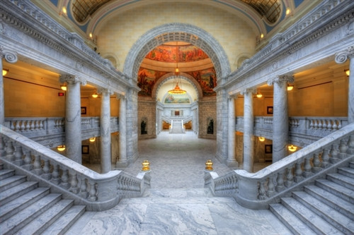 Double Staircase Ballroom Scenic Backdrop