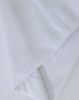 A white premium cotton long-sleeve tee shirt with a smooth finish and visible stitching details.