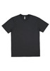 A black short sleeve tee with a crew neck and a plain design. Features a logo on the label.