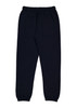 A pair of women's track pants in navy blue with an elastic waistband and cuffs at the ankles.