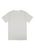 A plain grey short sleeve tee with a simple design and a logo on the back.