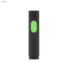 A black highlighter with a bright green accent, featuring a logo.
