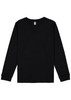 A black long sleeve tee with a round neckline and logo on the label. Suitable for casual wear.