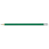 A green HB pencil with a sharpened tip and a metallic ferrule.