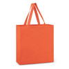 An orange cotton tote bag with two sturdy handles and a simple, unembellished design.