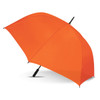 An orange Hydra Sports Umbrella with a sleek design and a black handle, featuring a large canopy for optimal coverage.