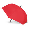 A red Hydra Sports Umbrella featuring a durable construction and a sleek design.