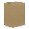 A plain, kraft paper box with a rectangular shape and a lid, featuring a textured brown surface.