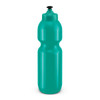 A drink bottle in a vibrant teal color, featuring a screw-top lid and a squeeze design suitable for easy dispensing.