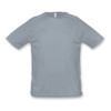 Sporty men's T-shirt in light grey featuring a simple design and a logo on the label.