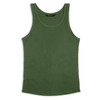 An olive green women's tank top with a simple design and a logo. Ideal for casual wear or layering.