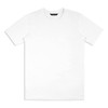 A plain white unisex t-shirt with short sleeves and a brand logo. Features a classic fit for casual wear.