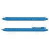A blue PLA pen featuring a textured grip and a clip, displayed from two angles.
