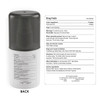 A 30ml hand sanitiser spray with a black lid and a white body, featuring a logo and detailed product information.