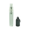 A clear 5ml hand sanitiser spray in a plastic bottle with a grey key ring attachment.