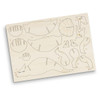 A wooden model kit featuring various numbered pieces for assembling a triceratops, designed for novelty and fun.