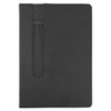 A black Finch Notebook featuring a textured pocket on the front cover and a smooth leather-like finish.