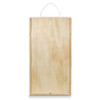 A wooden wine gift box in natural tone with a rope handle, designed to hold two bottles.