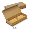A kraft gift box with a rectangular shape and a smooth, open interior, featuring a clasp closure.