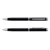A black pen and pencil set featuring a sleek design with silver accents and a logo.