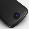 A black wireless charging power bank featuring a battery percentage display and a logo.