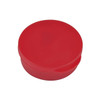 A red circular silicone case for storage, suitable for earbuds or similar small items.