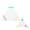 A triangular highlighter set in white with green, yellow, and pink highlighting tips. Includes two smaller triangular pieces.