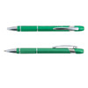 A Miami Aluminium Pen in a vibrant green color with chrome accents, featuring a textured grip and a sleek design.