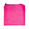 A pink drawstring backpack with a black zipper at the top. The bag features a solid color design and is lightweight.