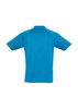 A short sleeve polo shirt in bright blue with a contrasting trim and a logo on the chest.