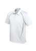 A light grey short sleeve polo shirt featuring a sleek design and logo on the front.