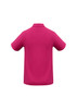 A magenta Crew Mens Polo shirt featuring a collar and short sleeves, with a branding logo.