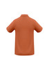 A men's polo shirt in a warm terracotta colour, featuring short sleeves and a collar. Includes a logo.