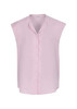 A sleeveless pink blouse with a button-up front and a casual collar. The fabric appears smooth and lightweight.